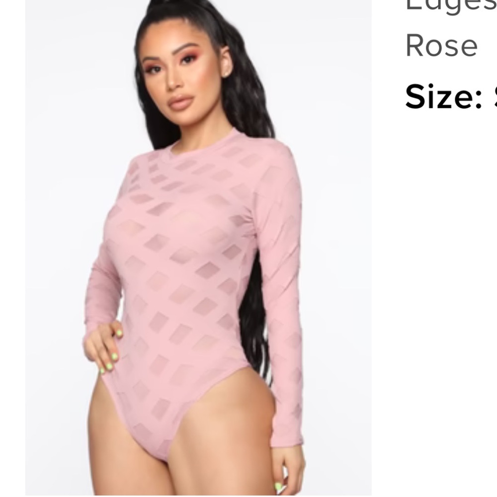 Like new Fashion Nova blush pink bodysuit size S
